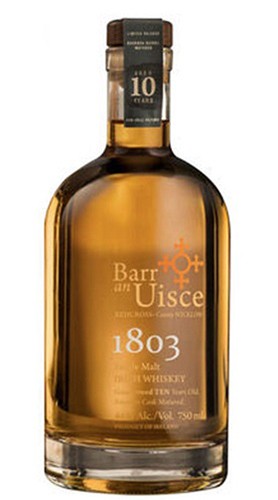 Single Malt Irish Whisky 1803 Barr An Uisce 10 Years Old 70 Cl con Confezione a Tubo