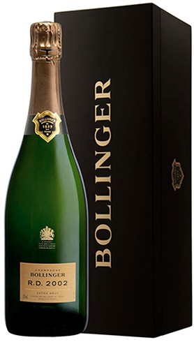 Champagne Extra Brut “R.D.” Cassa in legna da 6 bottiglie indivisibile Bollinger 2002 75 Cl